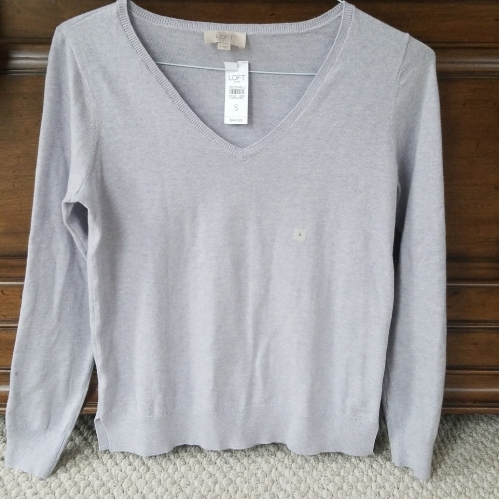 LOFT light purple v-neck sweater